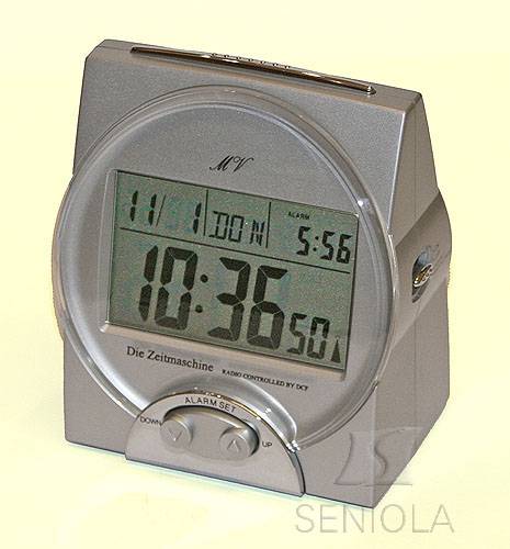 Funkwecker Funkuhr mit Sprachansage LC-Display mit Anzeige von Uhrzeit Datum 