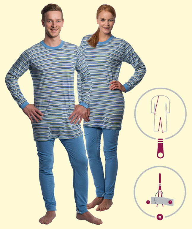 CareFunction Pflegeoverall 4708 Pyjama hellblau