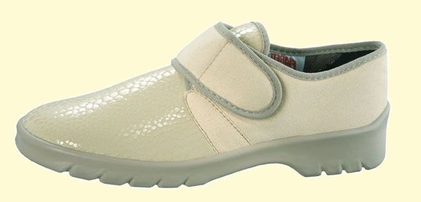 Varomed STRASBOURG Damen Slipper Klettverschluss sand