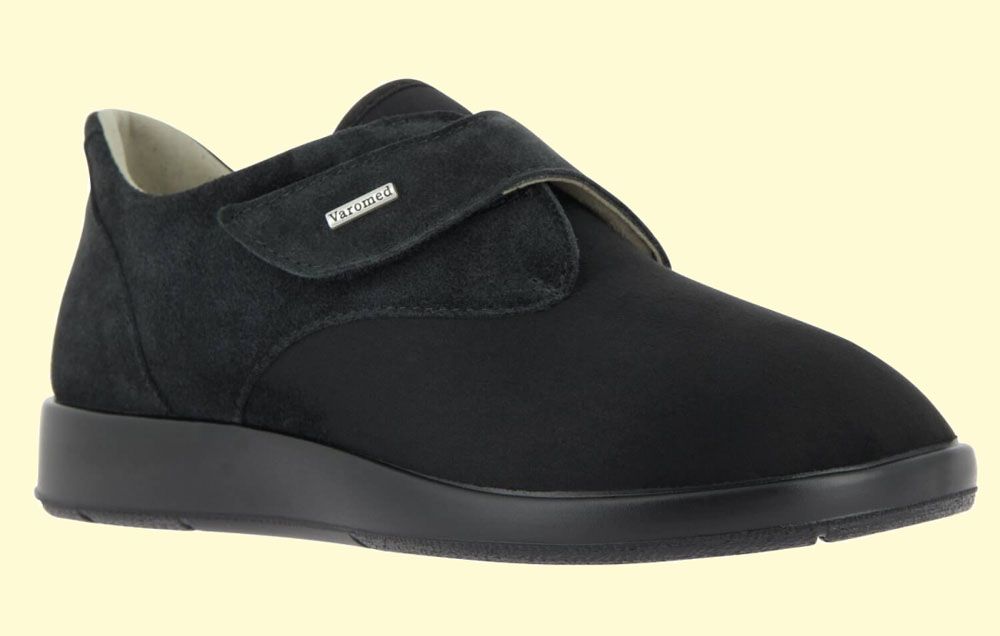 Varomed TENERIFFA Damen Slipper Klettverschluss schwarz