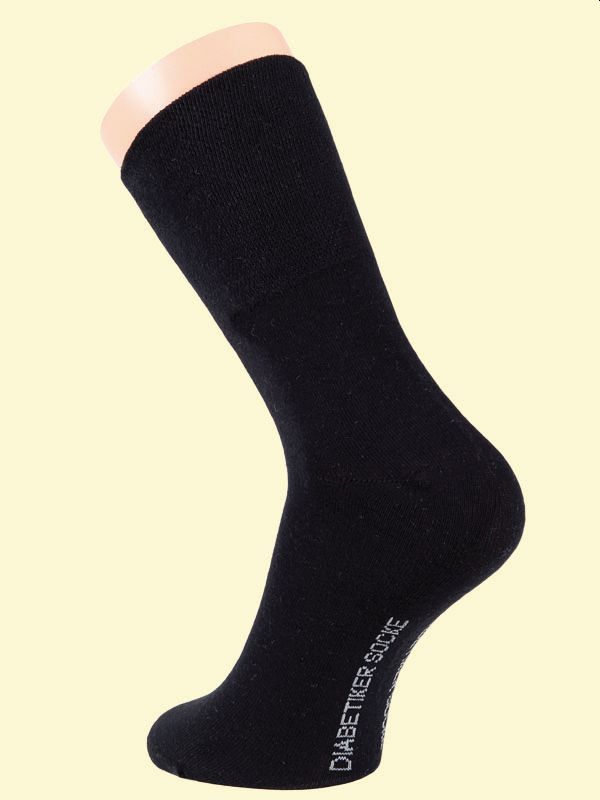 3 Paar Diabetikersocken für Damen schwarz hoher Baumwollanteil