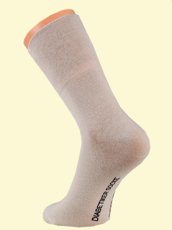3 Paar Diabetikersocken für Damen beige hoher Baumwollanteil