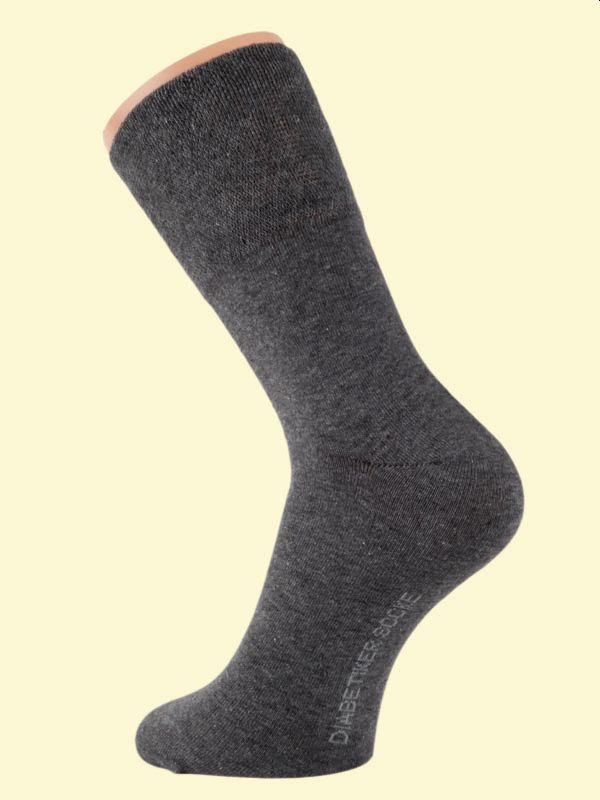 3 Paar Diabetikersocken für Herren grau hoher Baumwollanteil