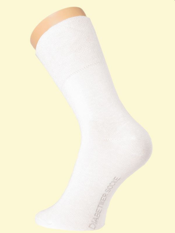 3 Paar Diabetikersocken für Damen weiß hoher Baumwollanteil