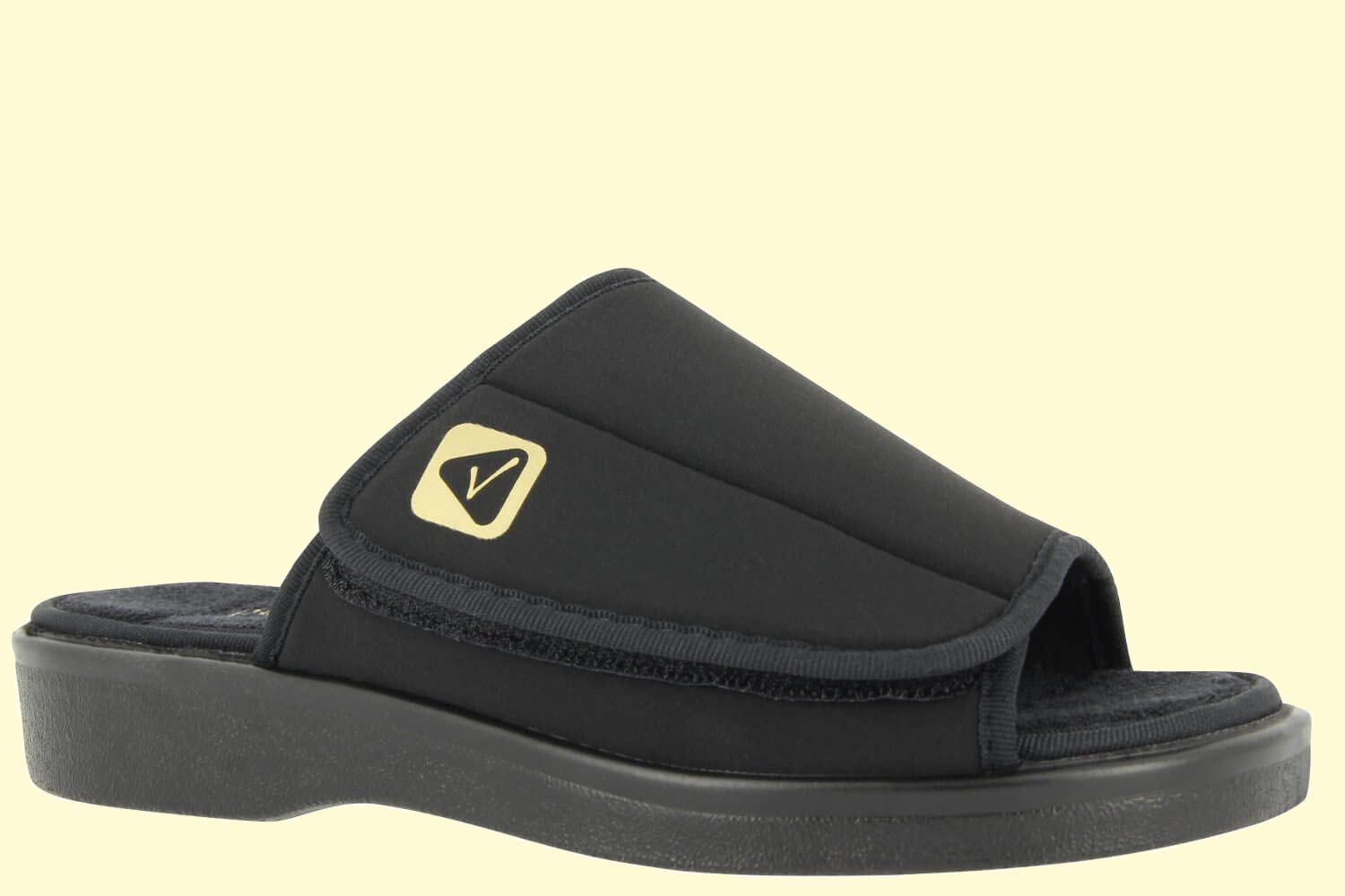 Varomed VALETTA Verbandpantolette schwarz Weite L