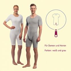 Pflegebody 4697 kurzer Arm grau