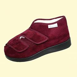 Varomed GENUA WINTER Hausstiefel Softvelours bordeaux Weite L