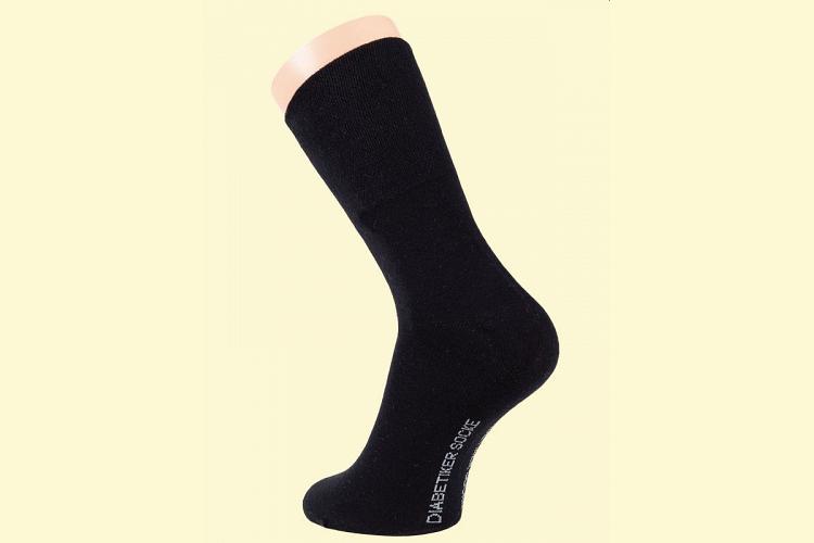 3 Paar Diabetikersocken für Herren schwarz hoher Baumwollanteil