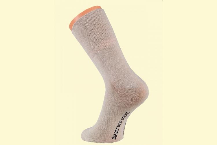 3 Paar Diabetikersocken für Herren beige hoher Baumwollanteil