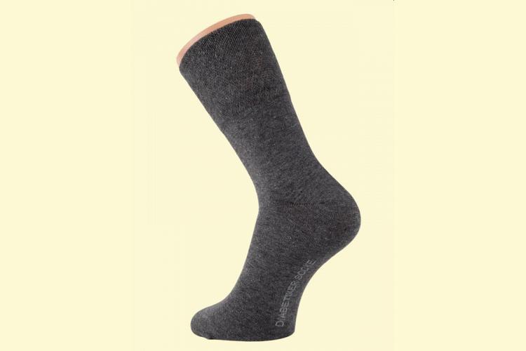 3 Paar Diabetikersocken für Damen grau hoher Baumwollanteil